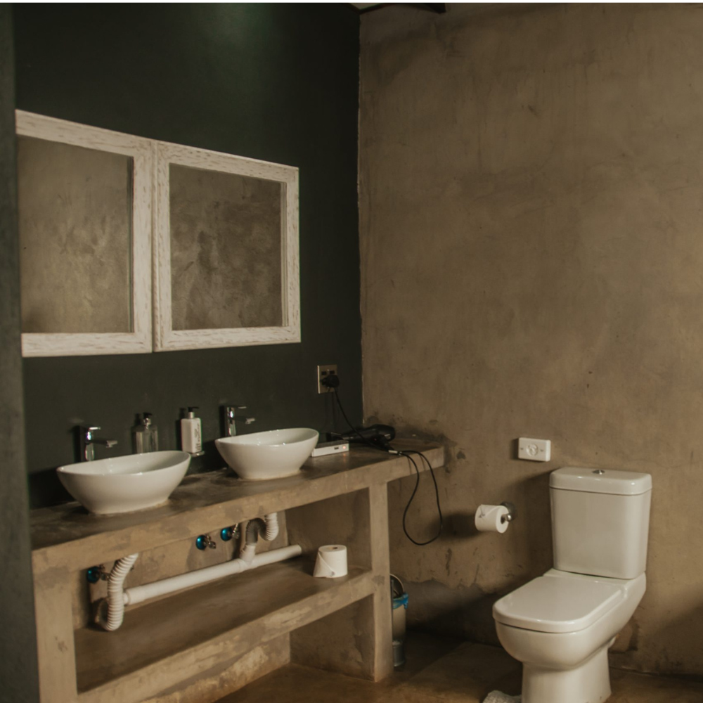 En-suite double vessel sinks